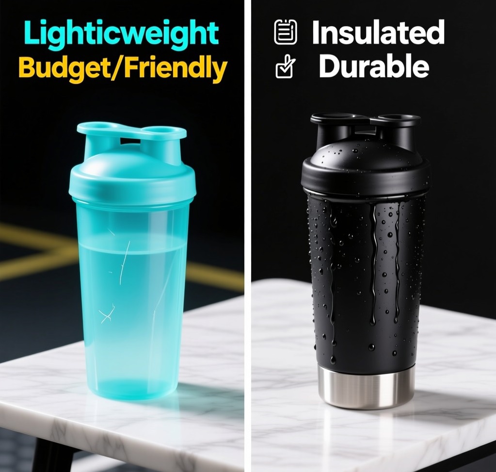 Plastic vs. Stainless Steel – Which Shaker Bottle is Right for You?